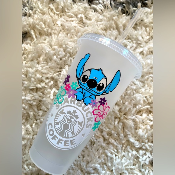 handmade Accessories - Starbucks / stitch inspired cold cup * frosted 24oz large cup
